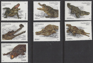 Tanzania, #1463-70 mint set, crocodiles & alligators, issued 1996