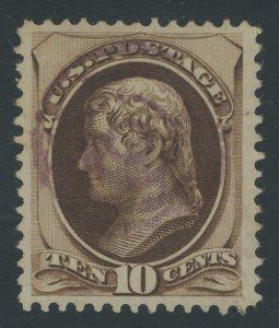 USA 161 - 10 cent Secret Mark on Wove Paper - VF/XF Used with Magenta cancel