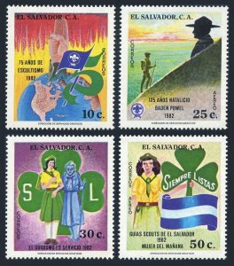 Salvador 945-946, C511-C512, MNH. Scouting Year 1982. Baden-Powell.