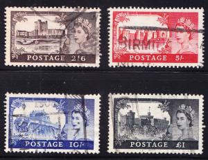 Great Britain QEII Castles High Values VF/used(o)