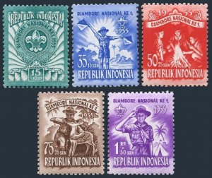 Indonesia SC#B83-B87 First National Boy Scout Jamboree (1955) MNH