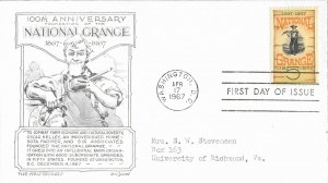 1966 FDC, #1323, 5c National Grange, Aristocrats-Lowry