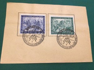 Germany Leipziger Messe 1948 Fruhjahr souvenir stamps postal card  62411