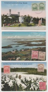 BC BERMUDA 1929-30 BETTER GROUP OF 5 COLOR PPC's USED TO FRANCE BETTER F...