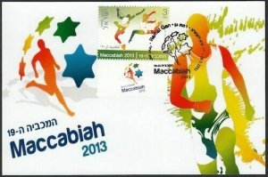 JUDAICA - ISRAEL Sc # 1977 MAXIMUM CARD for the 19th MACCABIAH in ISRAEL