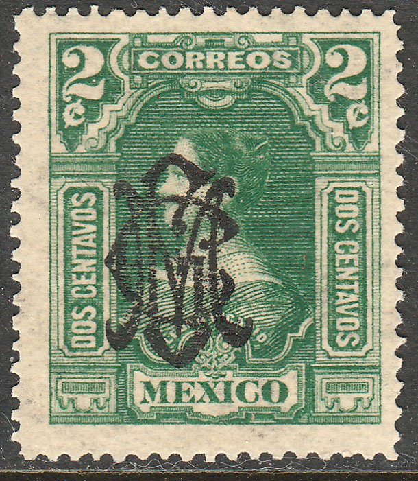 MEXICO 456, 2c VILLA MONOGRAM REVOLUT OVPERPRINT MINT, NH. VF.