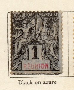 Reunion 1892 Early Issue Fine Mint Hinged 1c. NW-116228