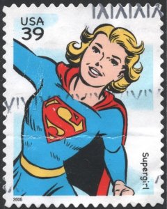 SC#4084i 39¢ Super Heroes: Supergirl Single (2006) Used/Crease