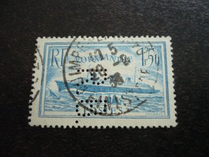 Stamps - France - Scott# 300a - Used Set of 1 Stamp Perfin
