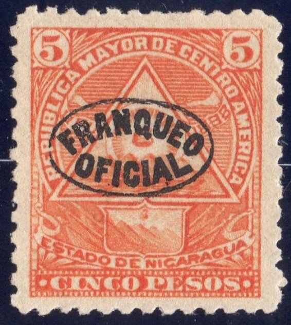 Nicaragua 1898 5p vermillion SC O128
