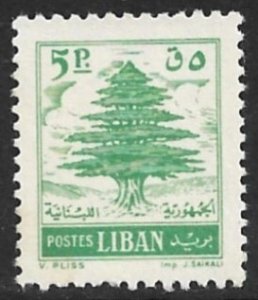 LEBANON 1960 5pi CEDAR TREE Issue Sc 343A MNH