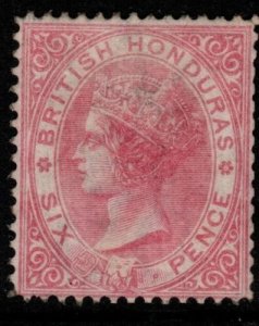 BRITISH HONDURAS SG15 1878 6d ROSE (PERFS LEVELLED OUT AT RIGHT) MTD MINT 