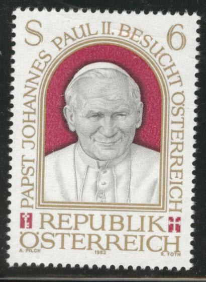 Austria Scott 1252 MNH** 1983 Pope JP2 visit