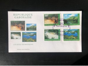 Gabon 2000 Mi. 1500 - 1503 FDC Sites Tourism Village Mont-Brazza Lakes RARE!