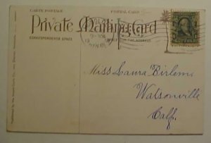 HAWAII 1908 FLAG ON PICTURE CARD