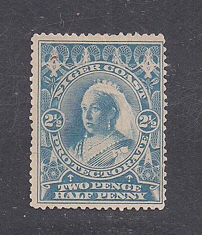 NIGER COAST PROT. SC# 46  LT BLUE COLOR VARIETY VF/MOG