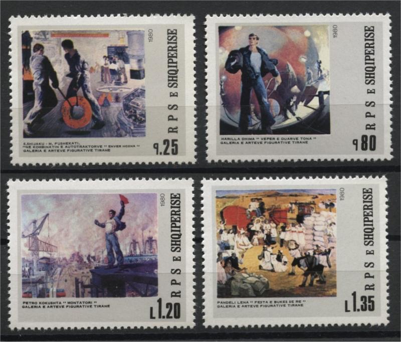 ALBANIA  PAINTINGS 1980  NH SET