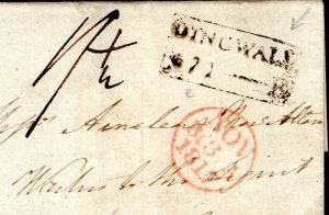 GB SCOTLAND Cover *DINGWALL* Boxed Postmark Edinburgh 1817 J136a