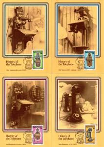 Bophuthatswana - 1983 History of Telephone Maxi Card Set SG 108-111