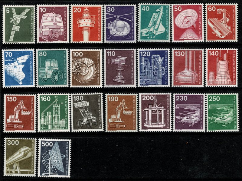 GERMANY BERLIN 1975-82 INDUSTRY & TECHNOLOGY MINT (NH) SG B487-491 P.14 SUPERB