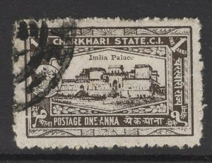 INDIA-CHARKHARI SG46(a) 1931 1a BLACKISH-BROWN p11 USED