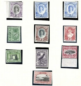 Tonga 1942 ½d - 5s set f mint sg74-85 + 2½d recut '2' variety c£105