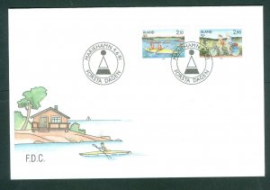 Aland. FDC 1991. Nordic I. Tourism. Kayaking - Trips By bike.  Sc.# 60-61