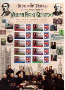 GB 2009 William Gladstone Bradbury Business Smilers Sheet (44) scarce WS39950(L)