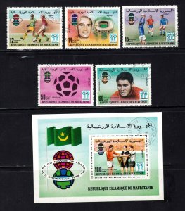 Mauritania stamps # 375-377, C182-184, w/souv. sheet, used, full set, soccer