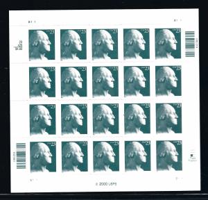 3468A, P#  B111, P. O. FRESH PANE of TWENTY, MINT NH