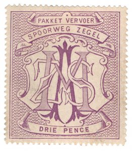 (I.B) South Africa Railways : Parcel Stamp 3d