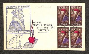 SOUTH AFRICA 303 (x4) STAMPS PRETORIA FDC FIRST DAY COVER 1964