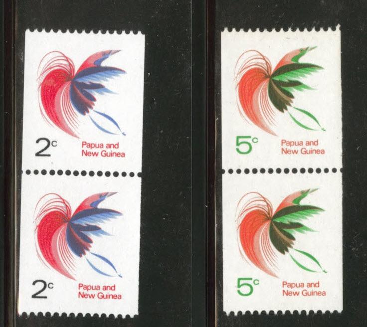 PNG Papua New Guinea Scott 291A-2 MNH**1969 coil pair Bird set