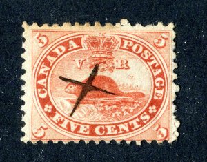 Canada 1859. 5c pale red. Used. SG31.