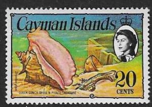 CAYMAN ISLANDS SG417 1975-8 20c QUEEN OR PINK CONCH AND TREASURE  MNH