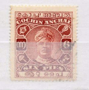 India Cochin 1916-30 Early Issue Fine Used 6p. NW-15764