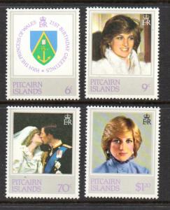 Pitcairn Islands Sc 213-6 Royal Wedding Charles & Diana stamp set mint NH