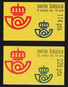Spain 2431a Booklets (114pta & 228 pta) MNH King Juan Carlos