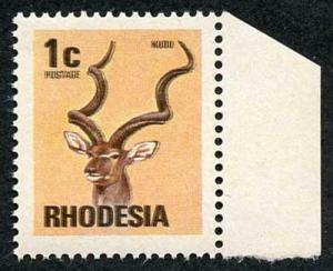 Rhodesia 1974 1c Kudu Double Print of black (brown gum) U/M