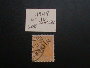 BERLIN 1948 USED SIGNED SCHLEGEL MI. 10 BLACK OVERPRINT VF/XF 60 EUROS (186)