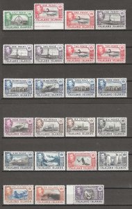FALKLAND ISLANDS 1938/50 SG 146/63 & Shades MNH Cat £520