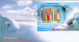 Jersey 2009  Surfing Miniature Sheet on Official FDC