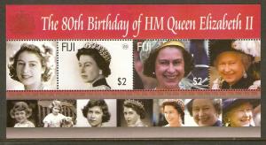 Fiji #1092 NH QEII 80th Birthday SS