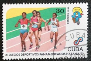 CUBA Sc# 3318 PAN AM GAMES American HAVANA Running 1991 used / cancelled