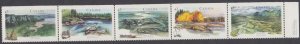 Canada - #1515a Heritage Rivers Booklet Strip of Five - MNH