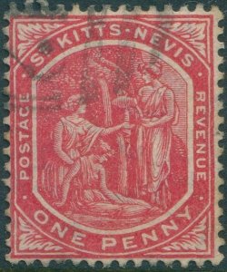 St Kitts Nevis 1903 SG14a 1d red Medicinal Spring FU