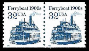 PCBstamps   US #2466 Coil Pair 64c(2x32c)Ferryboat, coil, MNH, (3)