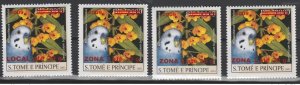 2009 Sao S. Tome & Principe Mi. 3982I - 3988I birds parrot 4 val. wildlife-