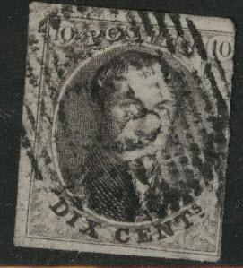 Belgium Scott 10 Used Kng Leopold I 10c brown 1861 CV$9