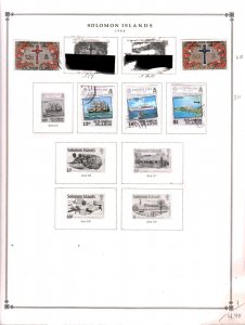 Collection  Solomon Islands Part B Scott Pages, 1984/1992, Cat $39 Mint &Used